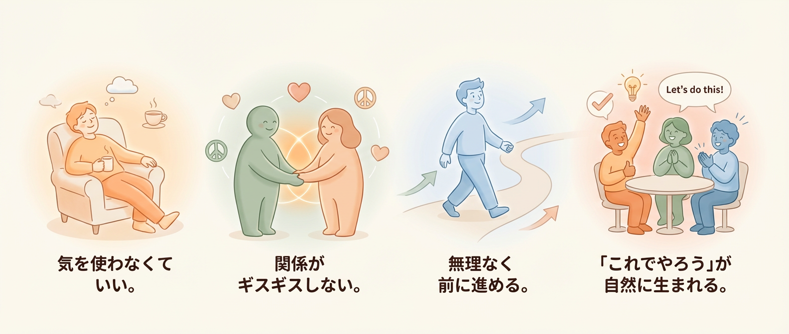 選ばれる理由：気を使わなくていい、関係がギスギスしない